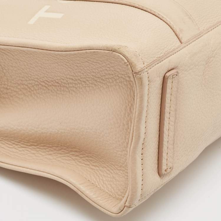 Pre Owned Marc Jacobs Beige Leather Medium The Tote Bag 