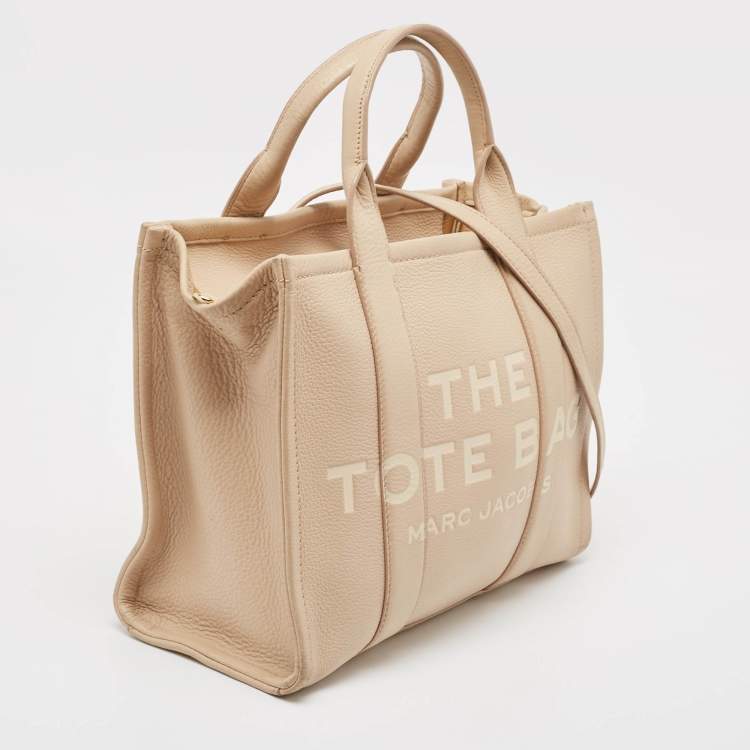 Pre Owned Marc Jacobs Beige Leather Medium The Tote Bag 