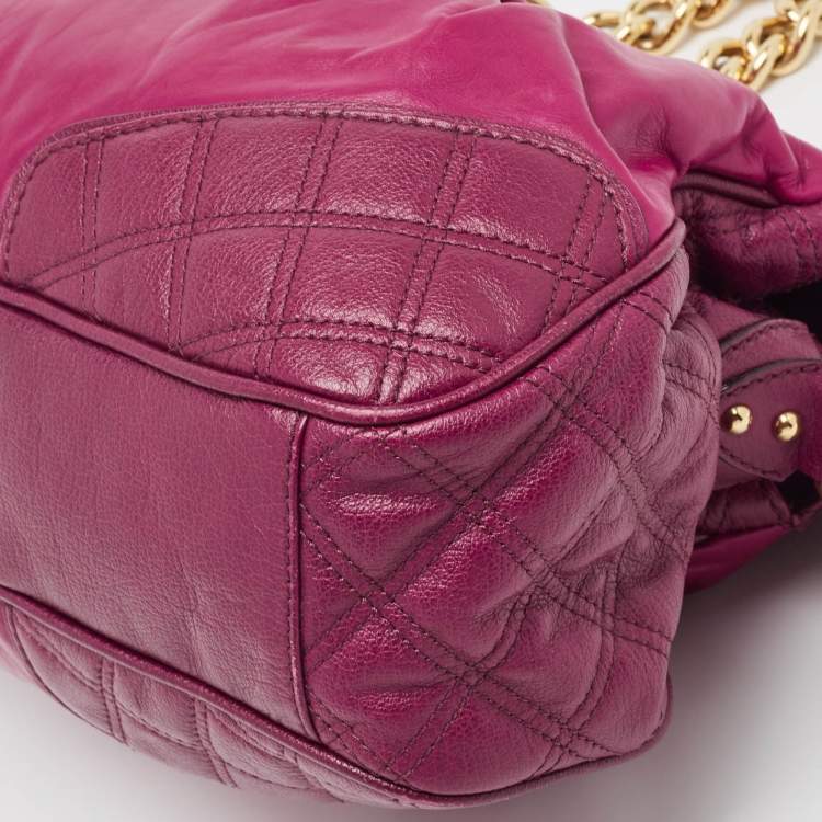 Pre Owned Marc Jacobs Fuchsia Quilted Leather Chain Shoulder Bag