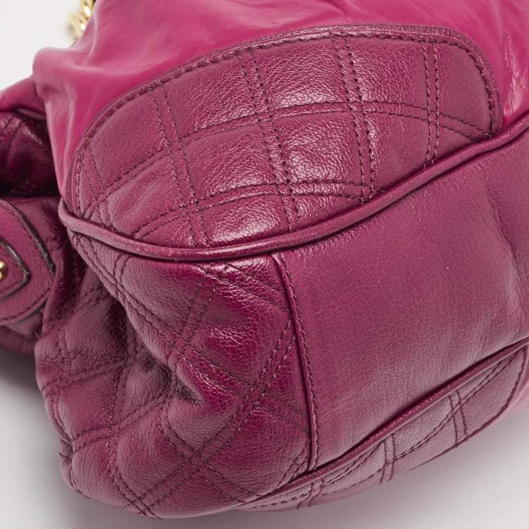 Pre Owned Marc Jacobs Fuchsia Quilted Leather Chain Shoulder Bag