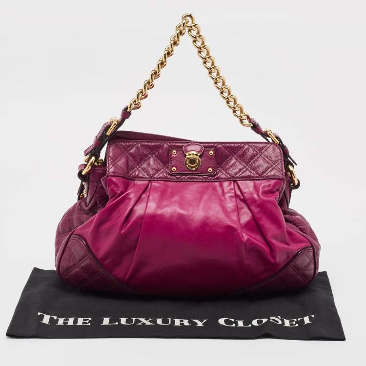 Pre Owned Marc Jacobs Fuchsia Quilted Leather Chain Shoulder Bag