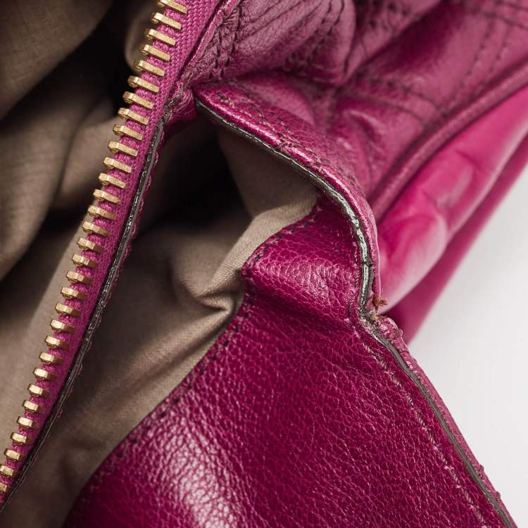 Pre Owned Marc Jacobs Fuchsia Quilted Leather Chain Shoulder Bag