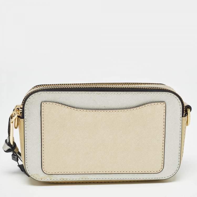 Pre Owned Marc Jacobs Gold/Silver Leather Snapshot Camera Crossbody Bag