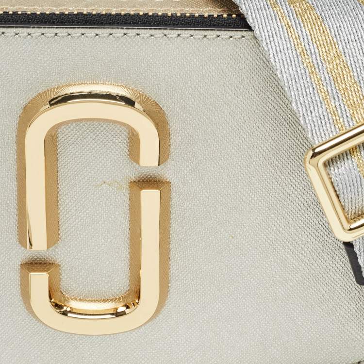 Pre Owned Marc Jacobs Gold/Silver Leather Snapshot Camera Crossbody Bag