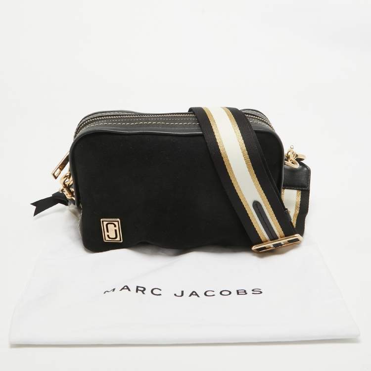 Pre Owned Marc Jacobs Black Suede and Leather Squeeze Crossbody Bag