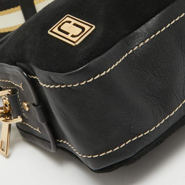 Pre Owned Marc Jacobs Black Suede and Leather Squeeze Crossbody Bag