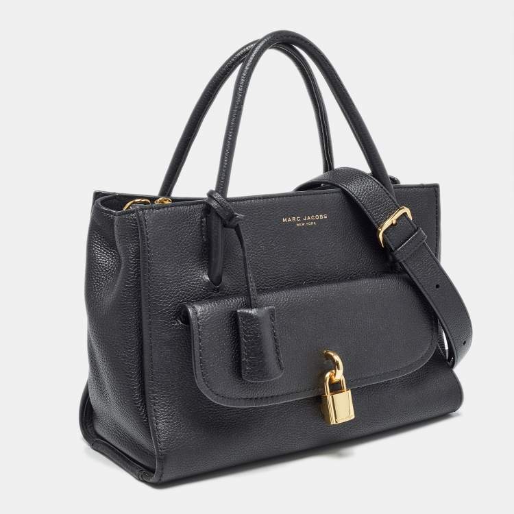 Pre Owned Marc Jacobs Black Leather Lock That Tote