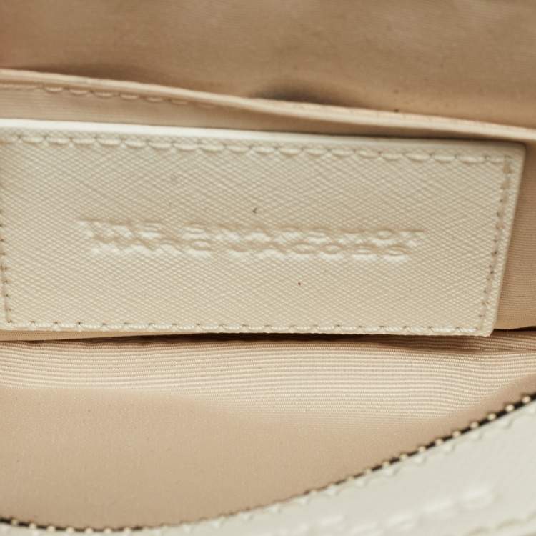 Pre Owned Marc Jacobs White Patent Leather Snapshot Crossbody Bag