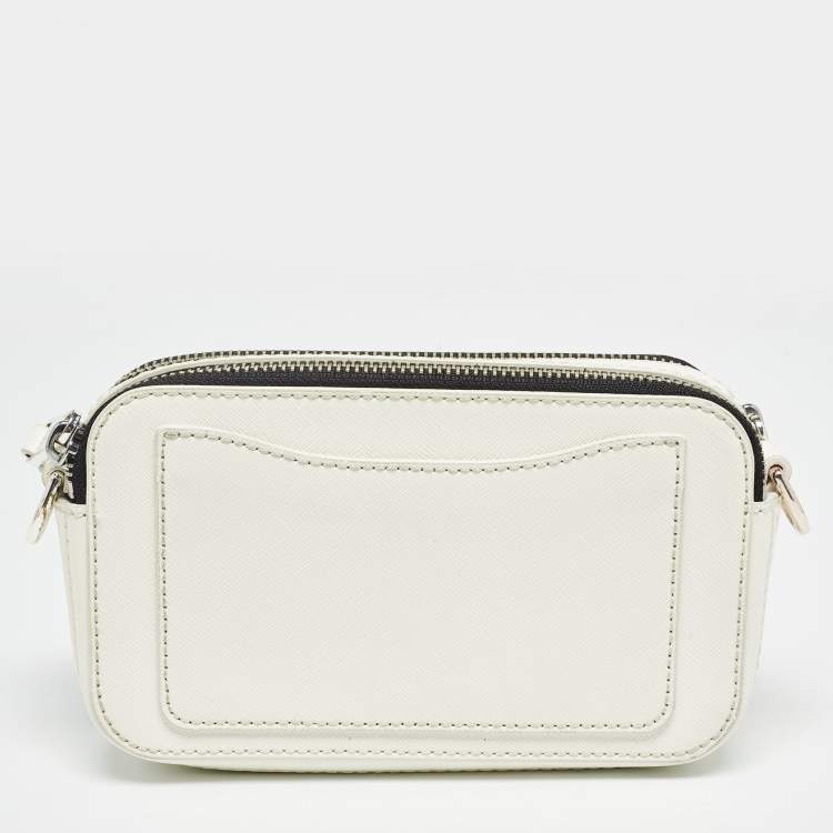 Pre Owned Marc Jacobs White Patent Leather Snapshot Crossbody Bag