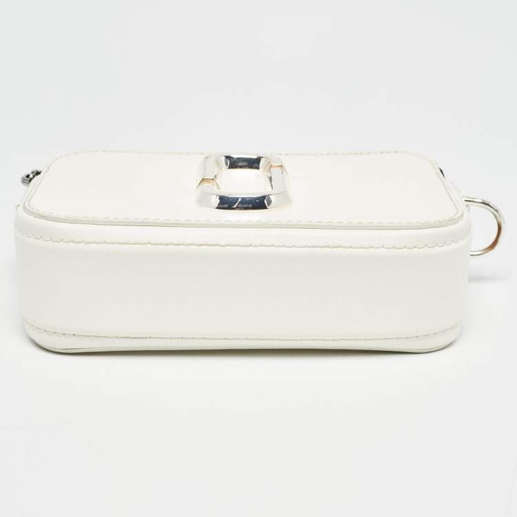 Pre Owned Marc Jacobs White Patent Leather Snapshot Crossbody Bag