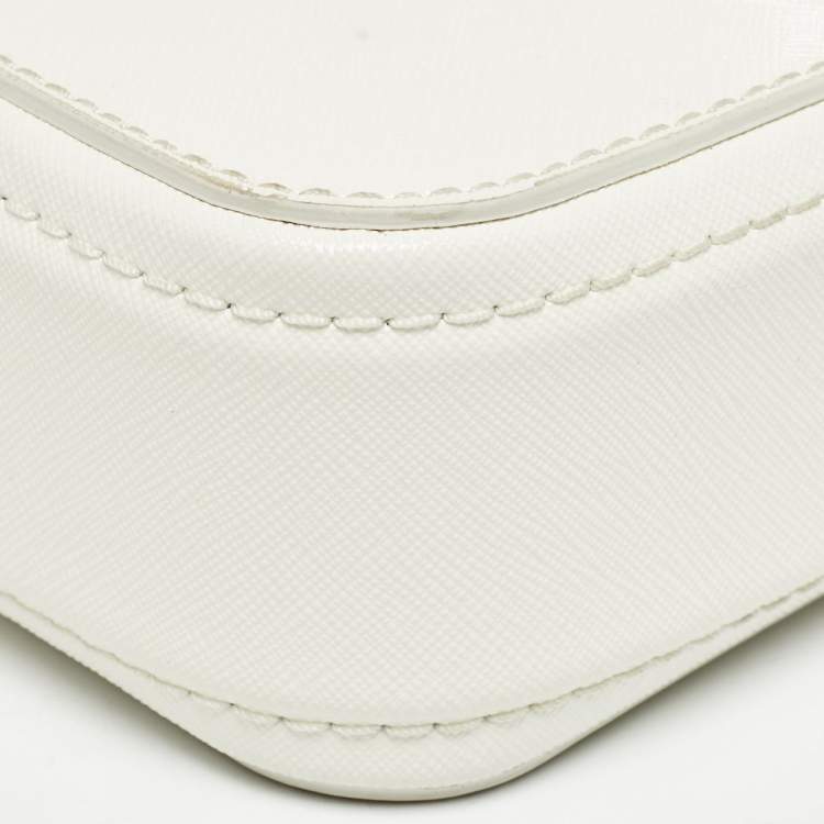 Pre Owned Marc Jacobs White Patent Leather Snapshot Crossbody Bag