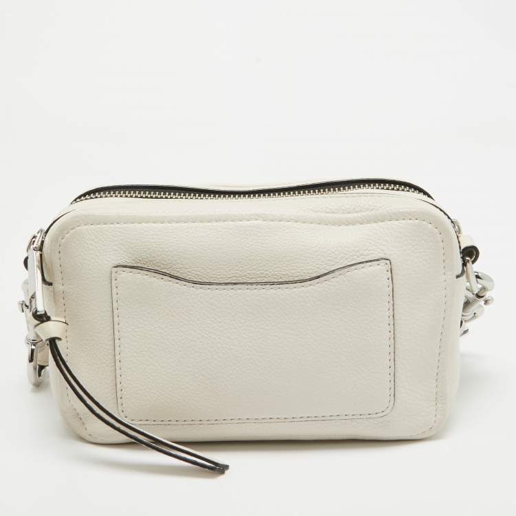 Pre Owned Marc Jacobs Off White Leather The Sofshot Camera Bag