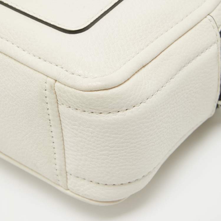 Pre Owned Marc Jacobs Off White Leather The Sofshot Camera Bag