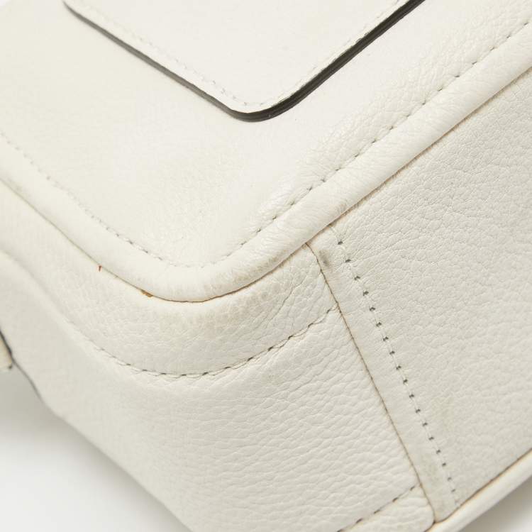 Pre Owned Marc Jacobs Off White Leather The Sofshot Camera Bag