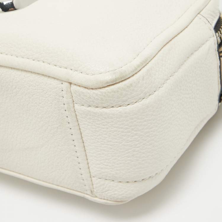 Pre Owned Marc Jacobs Off White Leather The Sofshot Camera Bag
