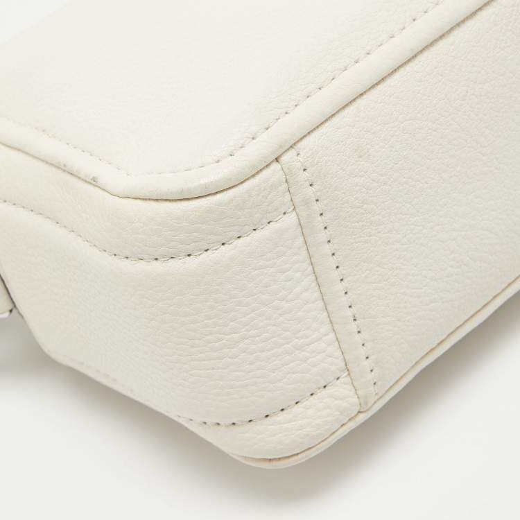 Pre Owned Marc Jacobs Off White Leather The Sofshot Camera Bag
