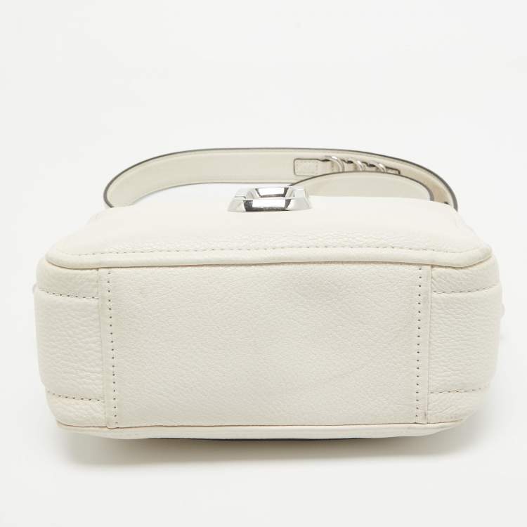 Pre Owned Marc Jacobs Off White Leather The Sofshot Camera Bag