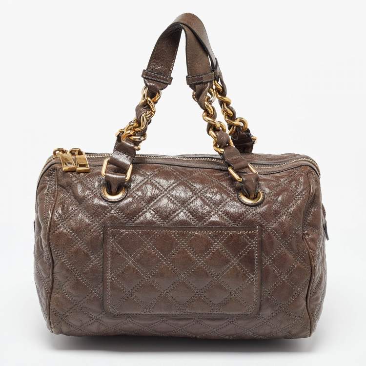 Pre Owned Marc Jacobs Beige Quilted Leather Westside Boston Bag