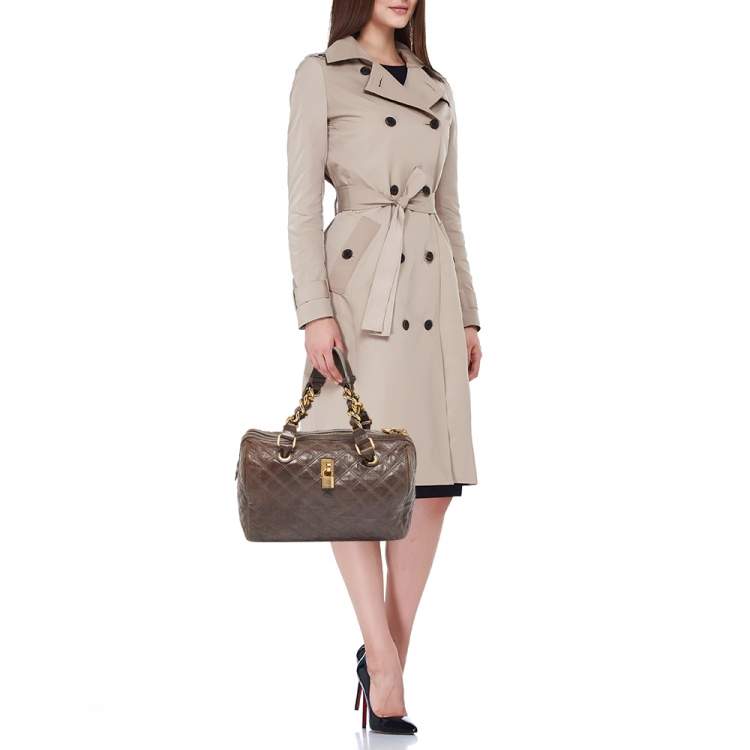 Pre Owned Marc Jacobs Beige Quilted Leather Westside Boston Bag