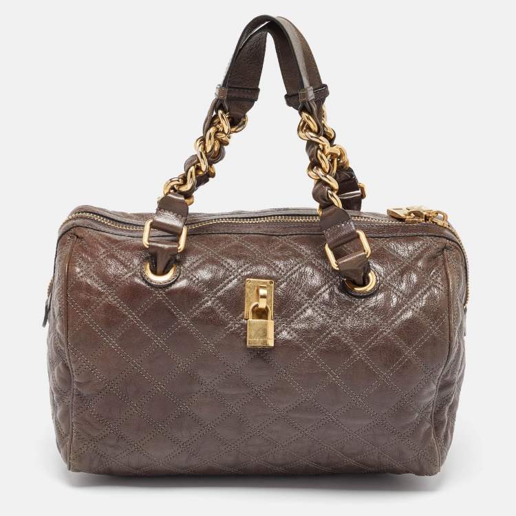 Pre Owned Marc Jacobs Beige Quilted Leather Westside Boston Bag