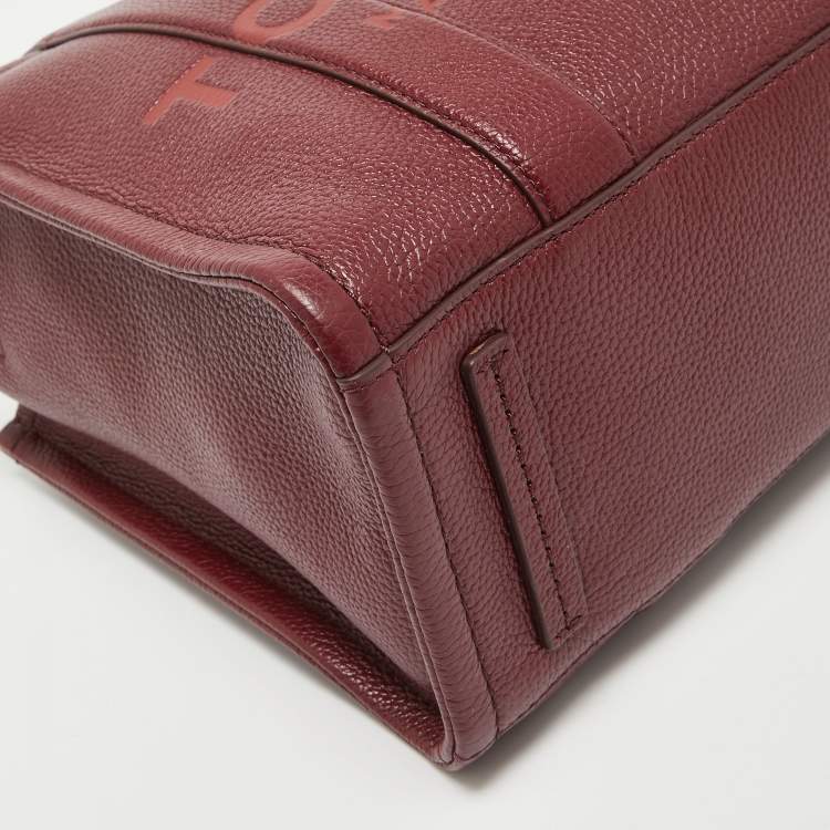 Pre Owned Marc Jacobs Burgundy Leather Medium The Tote Bag