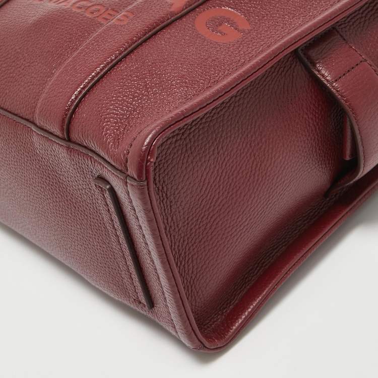 Pre Owned Marc Jacobs Burgundy Leather Medium The Tote Bag