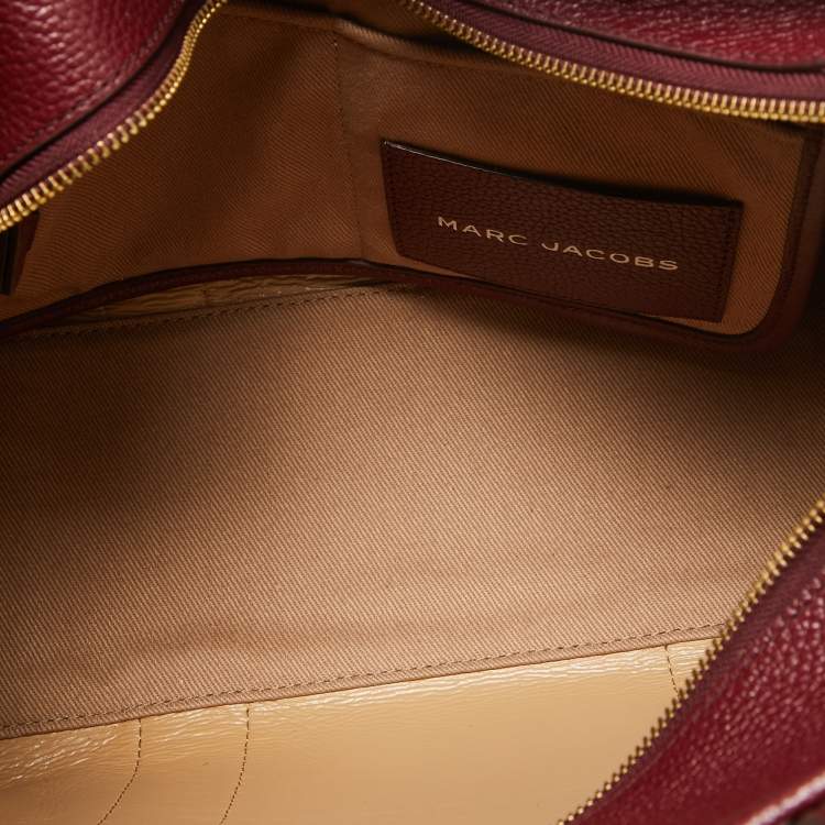 Pre Owned Marc Jacobs Burgundy Leather Medium The Tote Bag