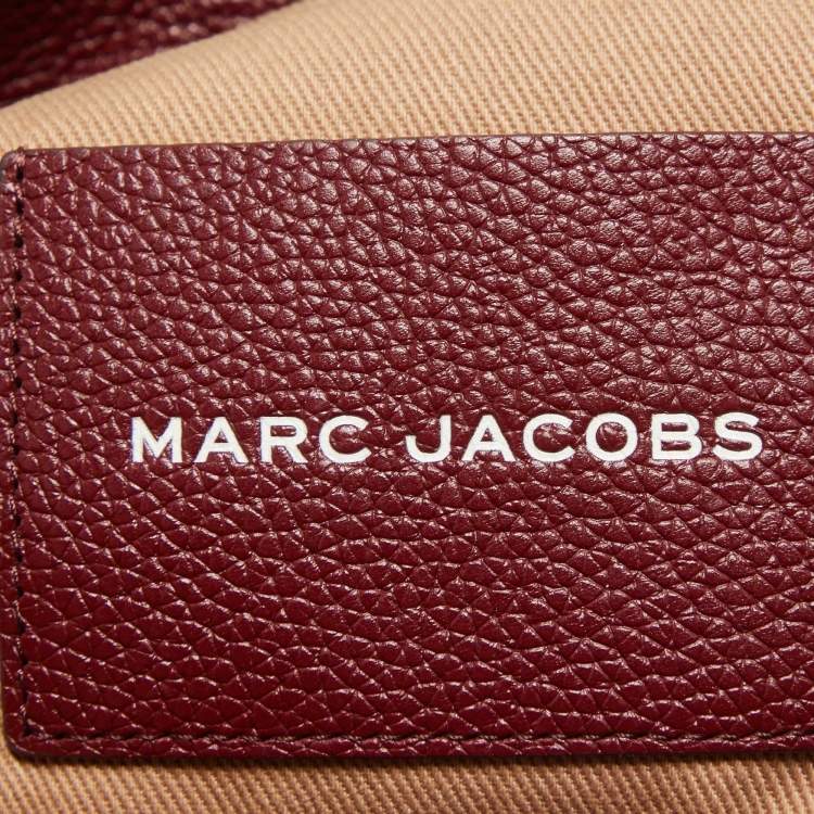 Pre Owned Marc Jacobs Burgundy Leather Medium The Tote Bag