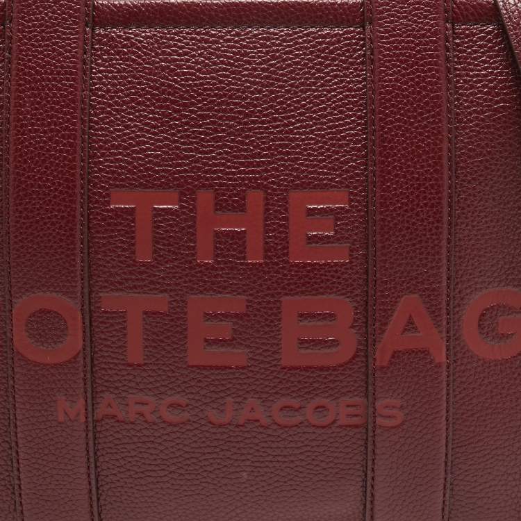 Pre Owned Marc Jacobs Burgundy Leather Medium The Tote Bag