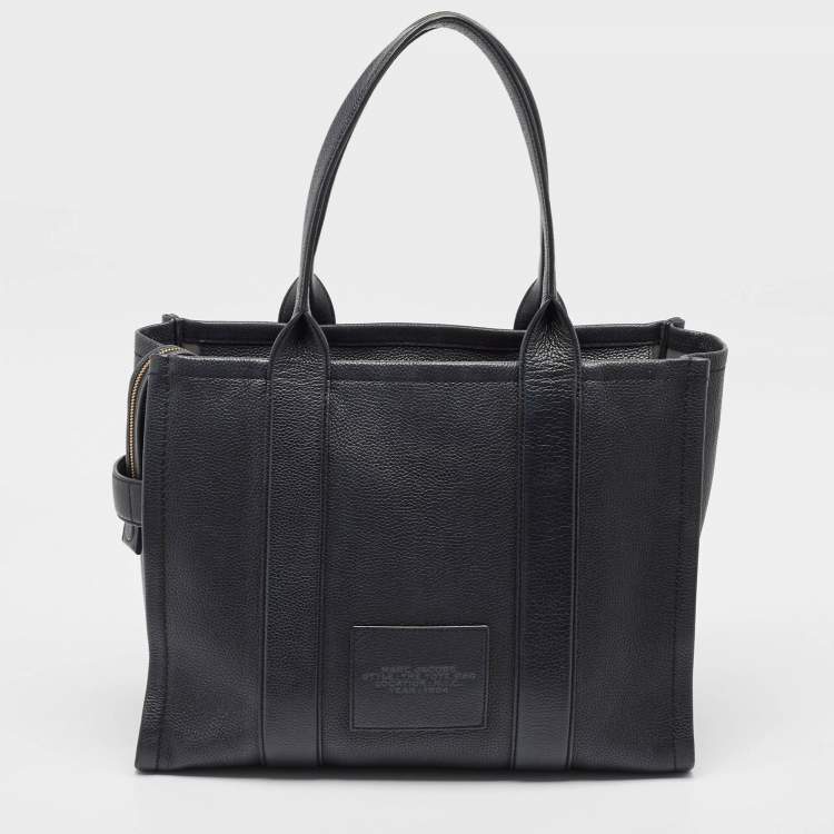 Pre Owned Marc Jacobs Black Leather Large The Tote Bag