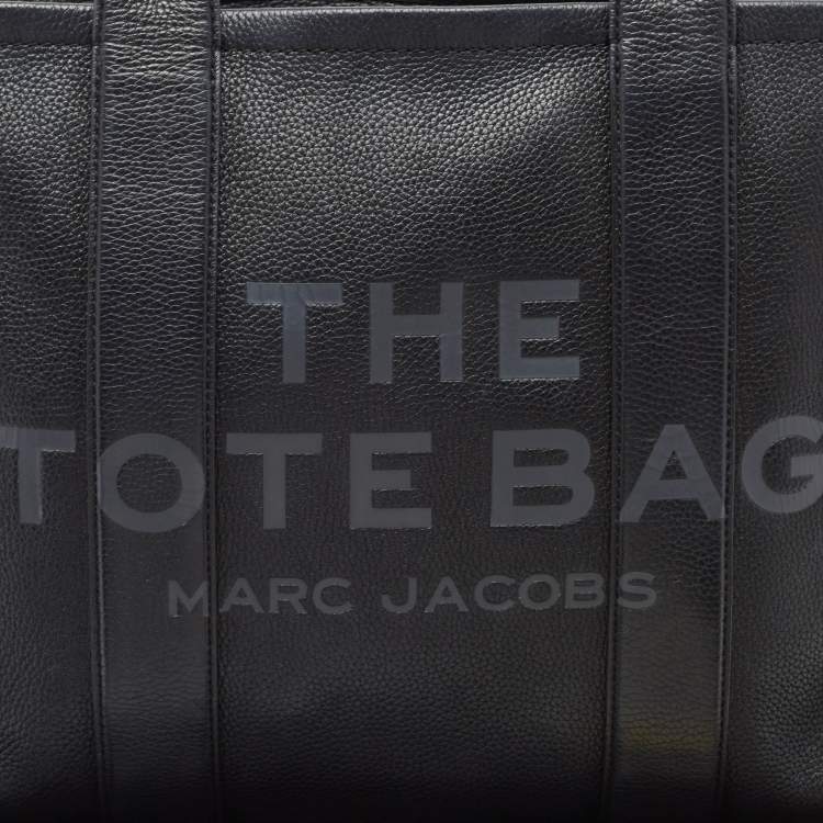 Pre Owned Marc Jacobs Black Leather Large The Tote Bag