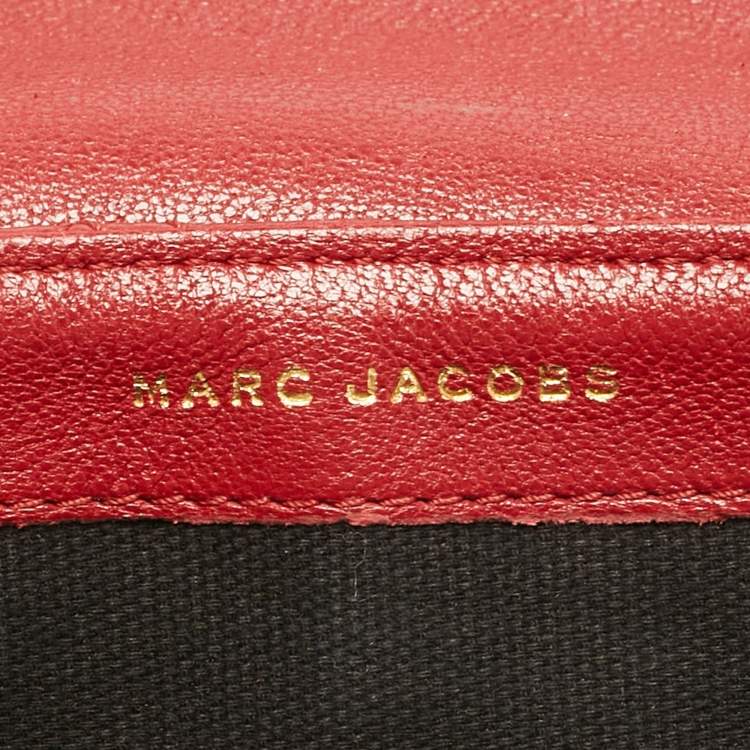 Pre Owned Marc Jacobs Red Quilted  Leather The Small Single Flap Bag