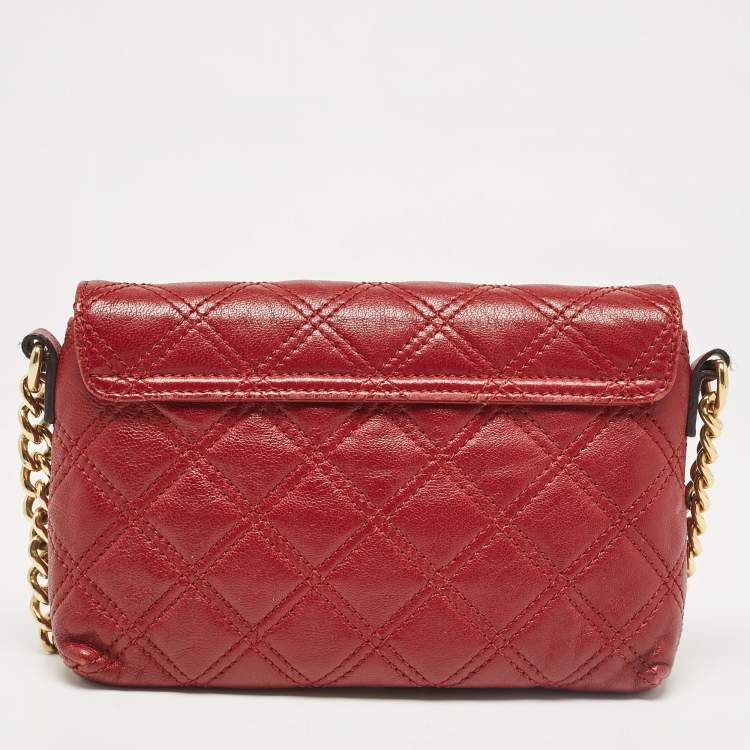 Pre Owned Marc Jacobs Red Quilted  Leather The Small Single Flap Bag
