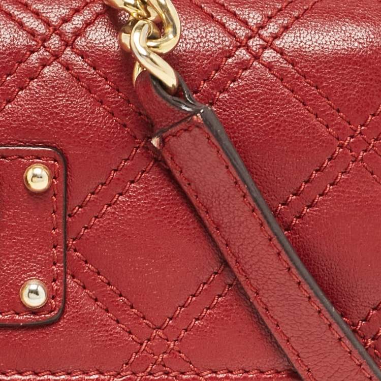 Pre Owned Marc Jacobs Red Quilted  Leather The Small Single Flap Bag