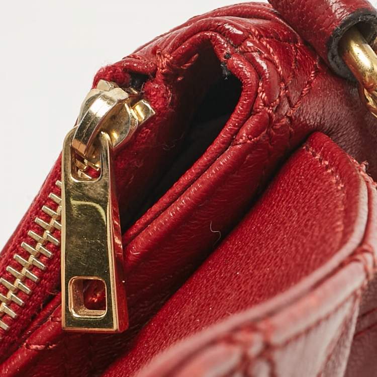 Pre Owned Marc Jacobs Red Quilted  Leather The Small Single Flap Bag