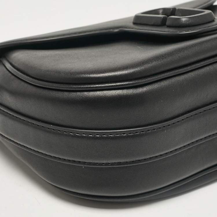 Pre Owned Marc Jacobs Black Leather Large  J Marc Saddle Bag