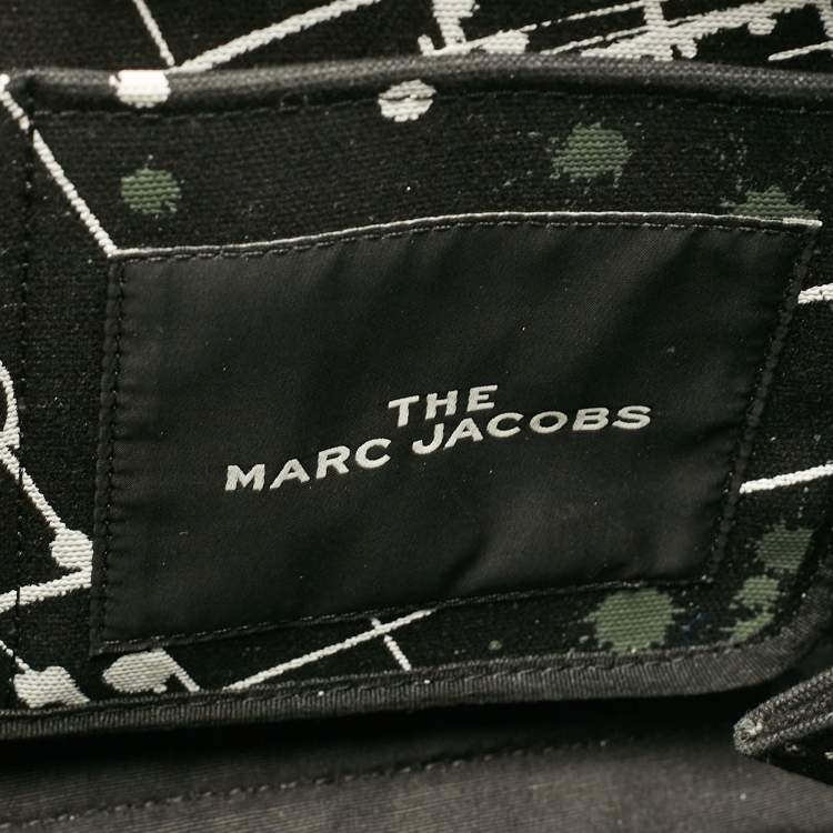 Pre Owned Marc Jacobs Black Splatter Paint Print Canvas Medium The Tote Bag