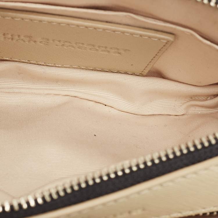 Pre Owned Marc Jacobs Beige Patent Leather Snapshot Camera Crossbody Bag