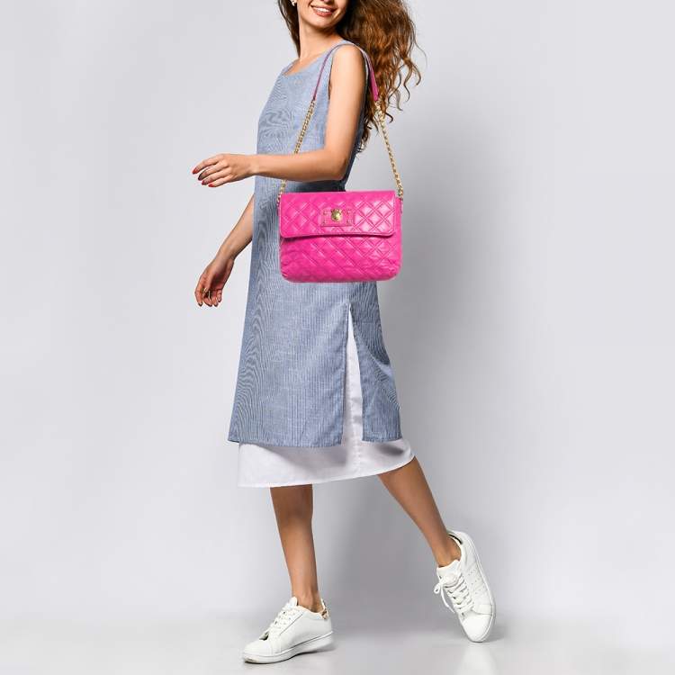 Pre Owned Marc Jacobs Pink Quilted Leather Large Single Shoulder Bag