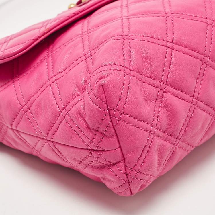 Pre Owned Marc Jacobs Pink Quilted Leather Large Single Shoulder Bag
