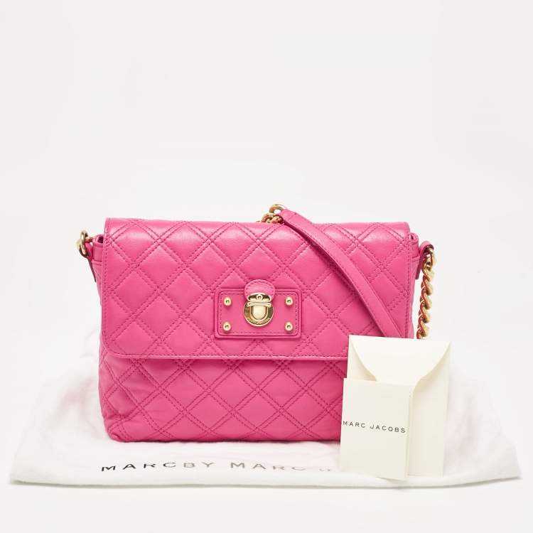 Pre Owned Marc Jacobs Pink Quilted Leather Large Single Shoulder Bag