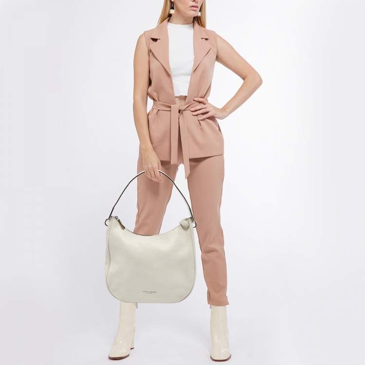 Pre Owned Marc Jacobs White Leather The Essential Hobo