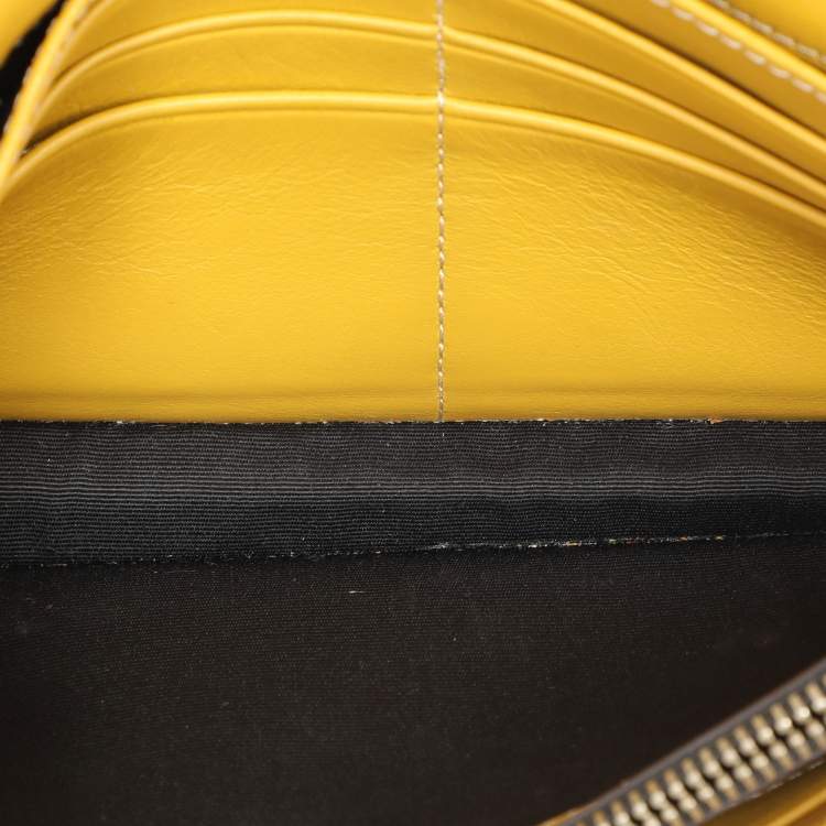 Pre Owned Marc Jacobs Yellow Leather Wallet On Chain