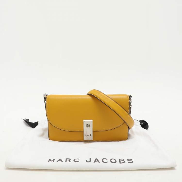 Pre Owned Marc Jacobs Yellow Leather Wallet On Chain