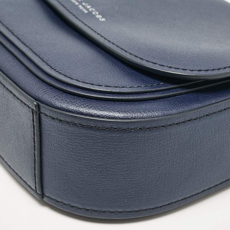 Pre Owned Marc Jacobs Navy Blue Leather Mini Rider Crossbody Bag
