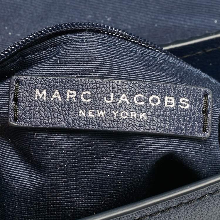 Pre Owned Marc Jacobs Navy Blue Leather Mini Rider Crossbody Bag