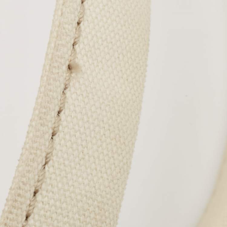 Pre Owned Marc Jacobs Cream Canvas Large The Tote Bag