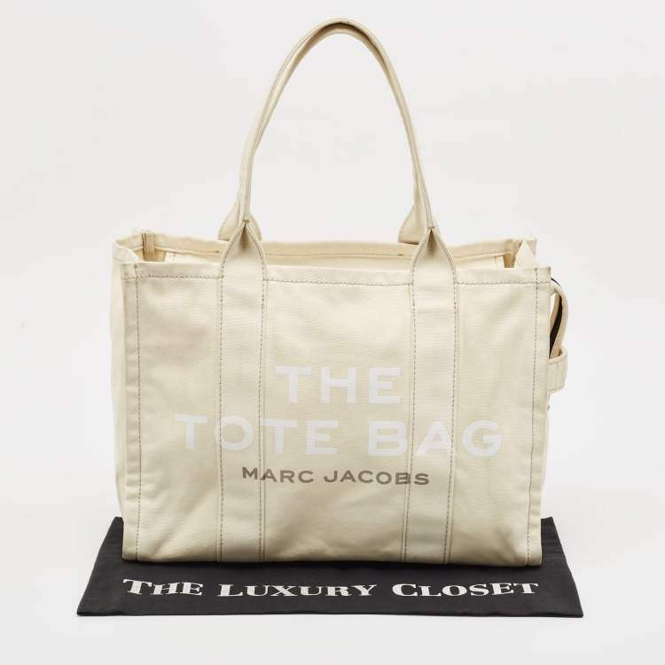 Pre Owned Marc Jacobs Cream Canvas Large The Tote Bag
