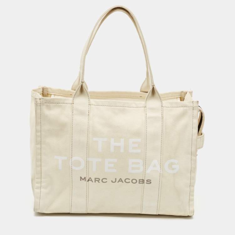 Pre Owned Marc Jacobs Cream Canvas Large The Tote Bag