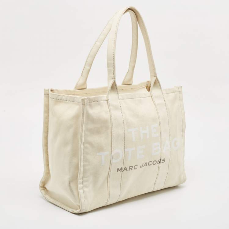 Pre Owned Marc Jacobs Cream Canvas Large The Tote Bag
